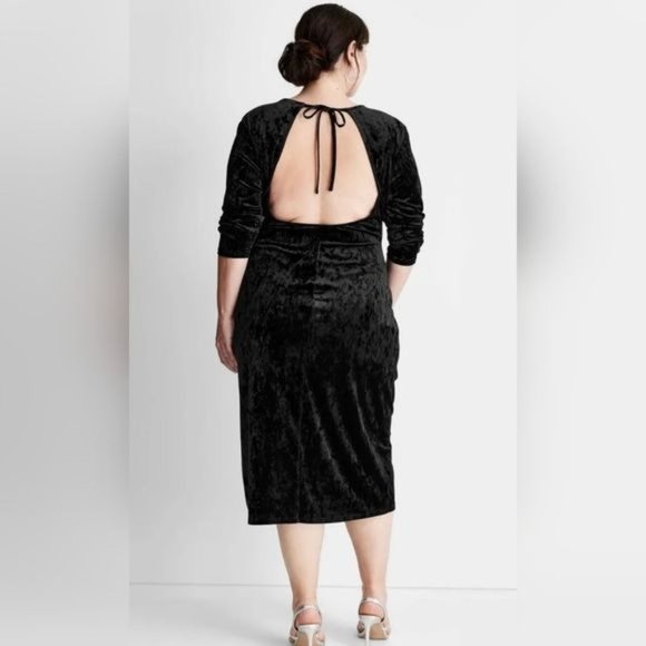 Future Collective Kahlana Barfield Black Velvet Dress 1X - Picture 12 of 13